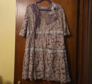 Pretty Angel Brown Lacey Look Top